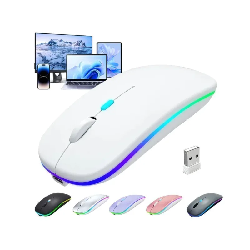 Mouse Inalámbrico Recargable USB-C Silencioso — Dual Bluetooth — Periféricos, Sevelin Arica