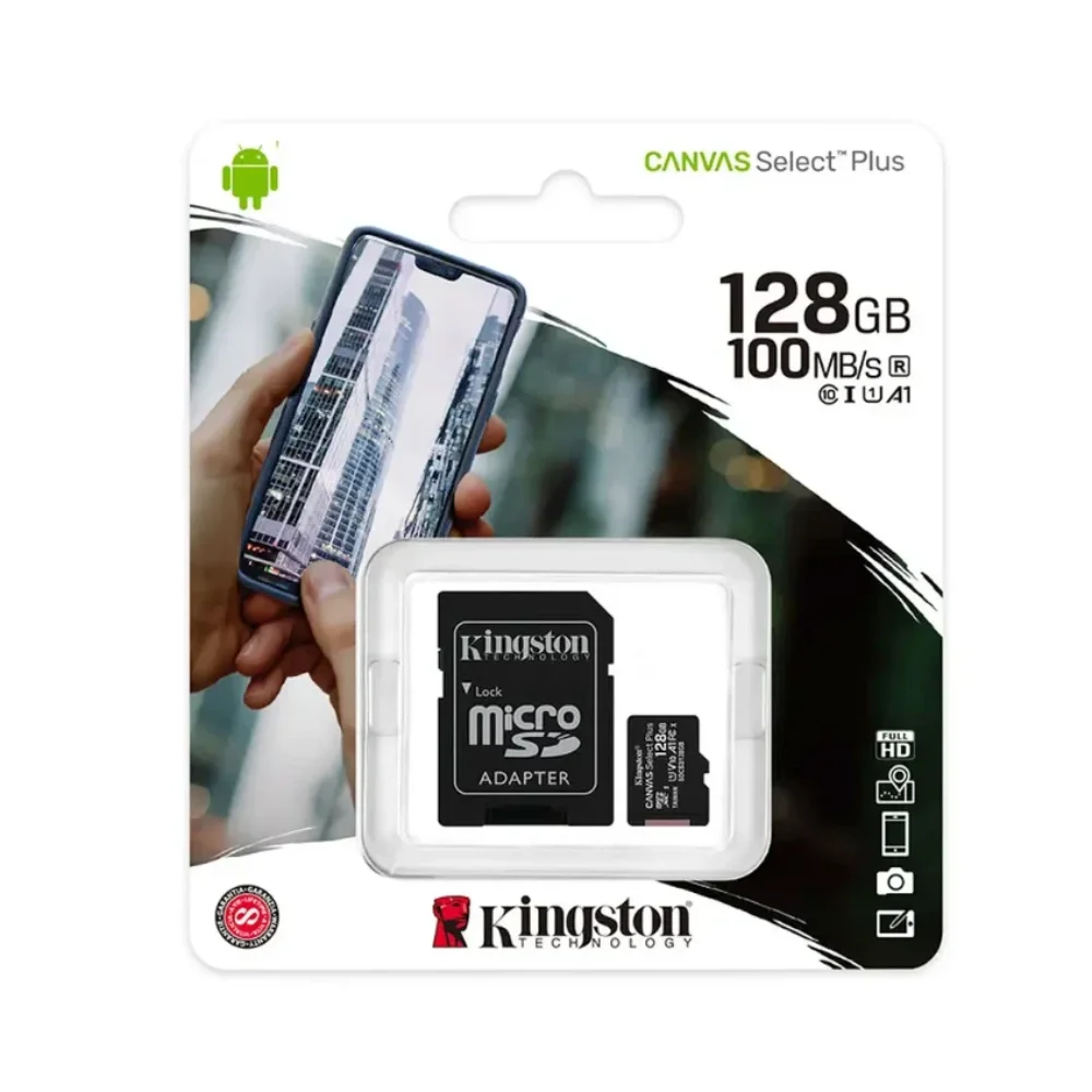 Tarjeta de Memoria Kingston Canvas Select Plus 128GB microSDXC — Almacenamiento, Sevelin Arica