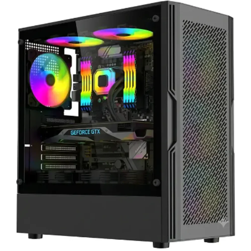 Gabinete Gamer ESGAMING HA06 Mid Tower ARGB con Vidrio Templado y 4 Ventiladores — Componentes PC, Sevelin Arica