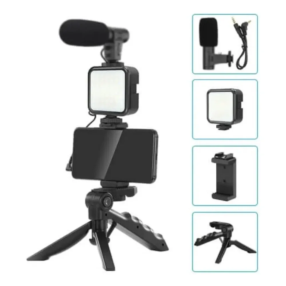 Kit Video Streaming con Micrófono, Luz LED y Trípode Estabilizador — Hogar y Estilo de Vida, Sevelin Arica